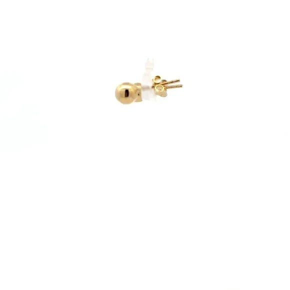 18K Gold Stud Earrings Ball - Picture 3 of 9